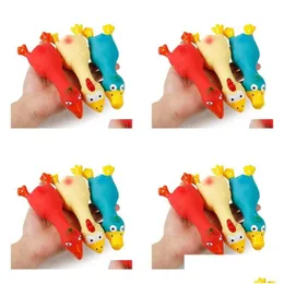 Dog Toys Chews Dog Toys tuggar Natural Latex Pet Screaming Chicken Duck Toy Squeaker Fun Sound Rubber Training Spela Puppy Chewing DH9HD