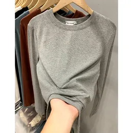 Kvinnors t-shirt 100% bomullstoppar vit skjorta poleras mujer de moda hösten vinter kvinnlig blanca casual koreansk stil kvinnor 230331