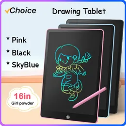 Drawing Painting Supplies 16inch Children Magic Blackboard LCD Drawing Tablet Toys For Girls Gifts Digital Notebook Big Size Message Board Writing Pad 231031