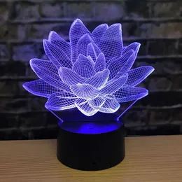 Nachtlichter Acryl Lotus LED Nachtlicht 7 Farben ändern USB 3D Tischlampe Schlafzimmer Fernbedienung Nachtlicht Kind Geburtstagsgeschenk Raumdekor Home P230331