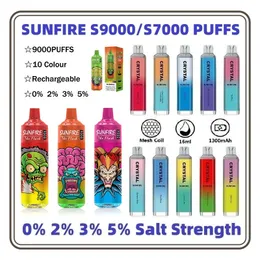 100% Original USA Local Warehouse Sunfire 7000/9000 Puffs With Fruit Flavor Free Ship Disponible Vape Pen Passal Electronic Cigarette från Leverantör China Factory