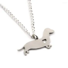 Kedjor Dachshund Dog Necklace Charm Charm Heart PET I LOVE DOGS Pendant Bangle Keyring Bokmärke