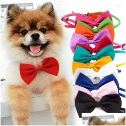 Hundkläder Dog Apparel Pet Cat Bow Knot Halsband Söt rolig justerbar bowtie rem krage hundar tillbehör slips valp leveranser droppe dh9kp