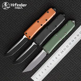 Hifinder 85 rot/orange/grüne Version Messerklinge: D2, Griff: 6061-T6 Aluminium (CNC) T/E, D/E, S/E. Outdoor-Camping-Überlebensmesser EDC-Werkzeug, Großhandel