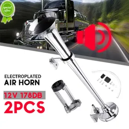 New 12V Electric Air Horn 178DB Super Loud 16 inch Car Siren Tone Pump Loud Single Trumpet Loud Compressor For Truck Van Lorry Boat