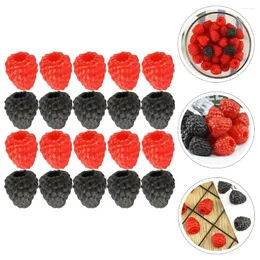 Party Decoration 20 PCS Simulation Raspberry Model Simulated Fruit Adgnment Kids Toys Desktop Fake Decor Prop PVC Decorative Home Child