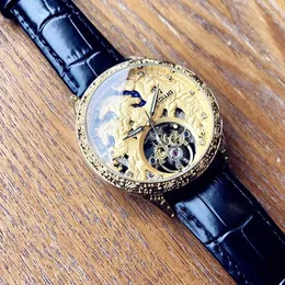Wristwatches Same Style Eight Horses Automatic Hollow Mechanical Watch Tiger Year Men's Trendy Waterproof Leather