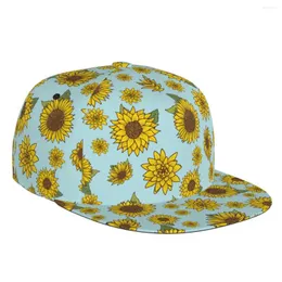 Ball Caps Beauty Sunflowers 3D Print Baseball Cap Casual Sun Hat Elegancki etniczny styl moda Hip Hop Women Mężczyźni