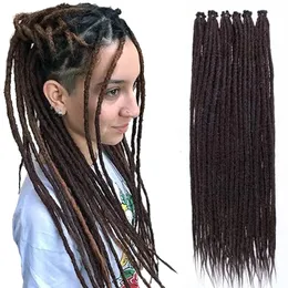 Dreadlock extenisons 24 tum falska dreads syntetiska chokladbrun dreadlocks förlängning boho stil dreads förlängningar.