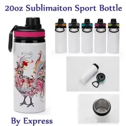 Sublimação Nova 20 onças de alumínio Tumbler Sport Bottle Garrafas de água com tampas de alça Entrega rápida FY5166 ss1220 JJ 11.1