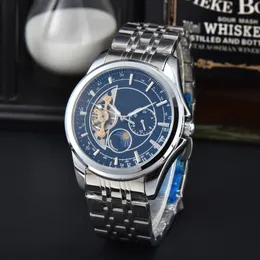 Orologio automatico di lusso da uomo originale con funzionalità complete, tourbillon scheletrato meccanico, orologio da polso impermeabile in acciaio zaffiro