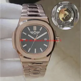 10 Stil Klasik Erkekler Saat Su geçirmez Erkekler Otomatik Saatler 5711 5711/1R-001 Gül Altın Kayışı Siyah Dial Cal.324SC MENS MEKANİK MONTRE DE LUXE KULLANICI U1