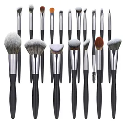 Schwarzes Make-up-Pinsel-Set Augen-Gesichts-Kosmetik-Grundierungspuder erröten Lidschatten 16-teilige Make-up-Tools