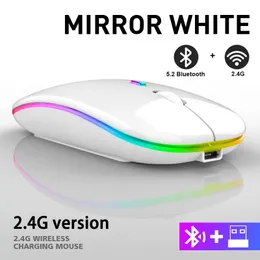 Mäuse Tablet Bluetooth kabellose Maus lädt leuchtende 2,4 G USB kabellose Maus tragbare Maus 231101