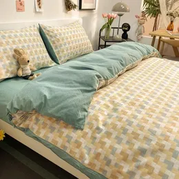 寝具セット高品質の家のピュアコットンセット100％スキンフレンドリーなクイーン布団カバー付き枕カバー231101