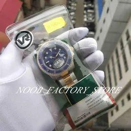 Nowe zegarki fabryczne Super VR Ceramic Bezel Men 18k Real Wrap Gold 904L Stal Cal 2836 Ruch automatyczny 40 mm 116613 Dive Swim Wri2520