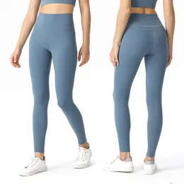 Luu feminino leggings designer rastreio de yoga de ioga refletora de cintura alta esportes de trabalho nuas de tecido feminino de cor sólida e elástica