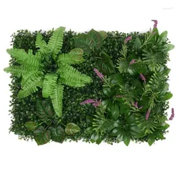 Dekorativa blommor kransar dekorativa blommor grönare väggbakgrund konstgjorda boxwood gräs paneler toppar häck växt 15.7x23.6in dhfgz