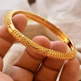 Bangle Gold Plated Dubai Color Bangles for Women Armband Luxury Arabiska bröllopsmycken