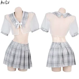 Ani Japanese Haruku Plaid School Sailor Unifrom Anime JK Pleated Kirt Women Student Outfits Costumes Cosplay Cosplay