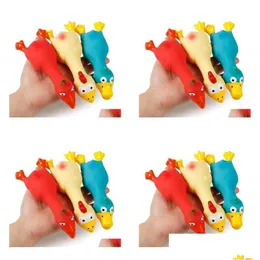 Hundespielzeug Kauspielzeug Hundespielzeug Kauspielzeug Naturlatex Haustier schreiendes Huhn Entenspielzeug Quietscher Spaß Sound Gummi Training Spielen Welpe Kauen Dhbsp