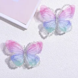 Hair Accessories 2Pcs Butterfly Hairpins Glitter Beads Girl Clips Women Sweet Barrettes Ornament Headwear Kids