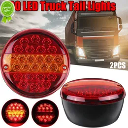 New 1 Pair 20 LED 12V 24V Car Truck Tail Light Rear Stop Indicator Brake Light Round Turn Signal Trailer Caravan Van Lorry Camper