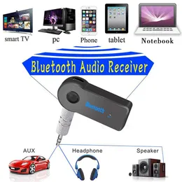 2pcs Bluetooth AUX Mini Receptor de áudio Bluetooth Transmissor de 3,5 mm de jack de jack handsfree automático Bluetooth Kit Music Adapter
