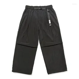 Męskie spodnie kieszonkowe meny solidne kolory plisowane safari w stylu safari Regulowany elastyczny jogger z szeroką nogą