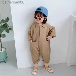 Jumpsuits Children Clothing Jumpsuit 2022 Autumn New Boys Girls Casual Letter Tooling Denim Baby Kids Clothes Japanes Korean Style 1-7 YL231101