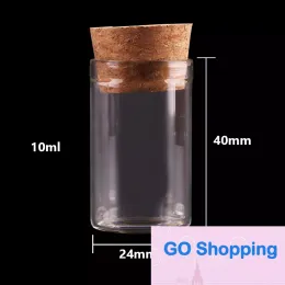 50pcs 10ml Top Quality Small Test Tube with Cork Stopper Spice Bottles Container Jars Vials DIY Crafts