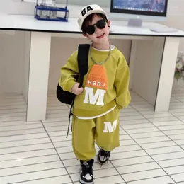 Set di abbigliamento Felpa per ragazzi Abito per bambini Moda lettere stampate Top a maniche lunghe Pantaloni casual 2 pezzi Tendenza per adolescenti