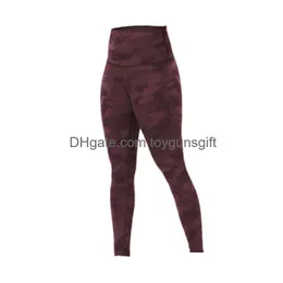 Kobiety sportowe joga legginsy fitness Running Street Women Pants Sports Wysoka talia Kamuflaż Postrzenie wchłaniania Spodnie Drops Dhb1z