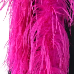 マルチカラーフェザーボア1plyナチュラルダチョウの羽毛ボアスカーフウェディングパーティードレス縫製アクセサリープルマ