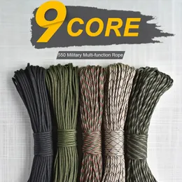 Cordas de escalada 31M Paracord 550 Sobrevivência ao ar livre Sobrevivência 9 núcleos Parachute Cord Corda Camping Suprimentos Varal Escalada Caminhadas Acessórios 231101