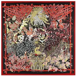 100% Twill Silk Women Scarf 130 130Cm Spain Print Square Scarves Horse Print Vintage Foulard Female Silk Hijab Lady Bandana Gift S287b