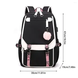 School Bags Women Bag Oxford Waterproof Girls Backpack Rucksack With USB Charging Port Mochilas Para Mujer Sac A Dos Femme