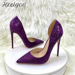 Klänningskor Heelgoo Purple Effect Women Pointy Toe Inside Cut High Heel Shoes Large Size 44 45 Sexig Fashion Stiletto Pumps 231101