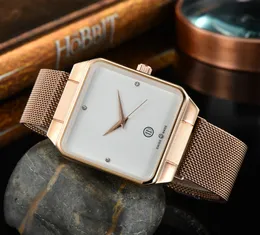 Najlepsze marka mody mężczyzn zegarki na rękę luksusowe chronograf ze stali nierdzewnej Wodoodporna randka Man Watch Square Dial Quartz Męskie zegarki męskie