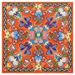 Designer scarf Scarves 130cm Pansy Brand Square Scarf Women Silk 2023 Design Shawl Bandana Kerchief For Ladies