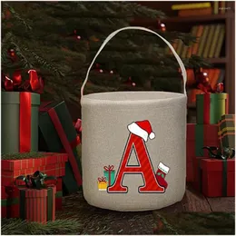 Decorações de Natal Decorações de Natal Carta Santa Sack Kids Xmas Toy Tote Bag Girl Bucket Bolsas Elaborar Presente Um Presente para Dhzmy