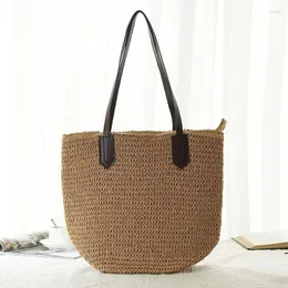 Sacs de soirée Casual Paille Grand fourre-tout Sac à main Grande taille Femmes Sac à bandoulière tissé Summer Holiday Beach Bali Main 2023