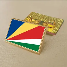 Party Seychelles Flag Pin 2,5*1,5 cm cynku odlewane przez pvc kolor powlekany złoto prostokątny odznaka medalionu bez dodanej żywicy