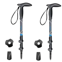 Bastoncini da sci Bastoncini da trekking telescopici per esterni Canna da nordico Fibra di carbonio Sci da campeggio Bastone da trekking Bastone da passeggio retrattile 0,46-1M 0,2 kg 231101