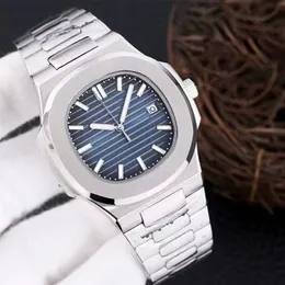 ノーチラス PP クラシック腕時計男性時計透明バック彫刻自動機械式カレンダーステンレス鋼発光防水高級ブランドメンズ腕時計