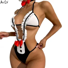 Ani Anime Sailor Temperament Uniform Cosplay Women School Student Maid Bow Bodysuit Sexy Pamas Costumes cosplay