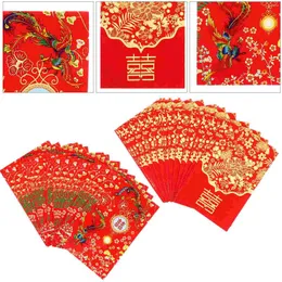 GRESTO GREST 80 PCS Mini Red Envelope Bride Gifts 2023 Pacote chinês Bolsa de dinheiro Lucky Money Pouch Paper Wedding Bridegroom