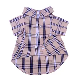 Designer Dog Clothes Brand Dog Apparel Pet Classics Plaid Shirt Soft Summer Puppy Clothes Small Dog Plaid Polo Shirt Breathable Cat T-Shirt for All Seasons S A588