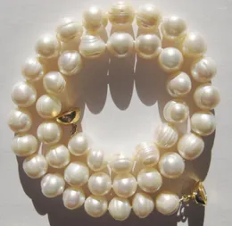 Chains Jewelry Large 9-10mm White Baroque Cultured Freshwater Pearl Necklace Choker Gold Plated