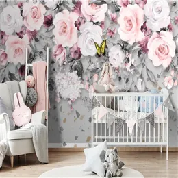 Wallpapers flor florescendo rico e honrado peônia jardim papel de parede para sala de estar tv fundo papéis de parede decoração de casa mural
